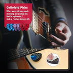 2 Pack Guitar Wall Mount, White Hardwood Guitar Wall Hangers, Guitar Picks, Pick Holder, Guitar Accessories, U-Shape Hardwood Guitar Hanger, Gifts for Guitarists, with 6 Assorted Guitar Picks