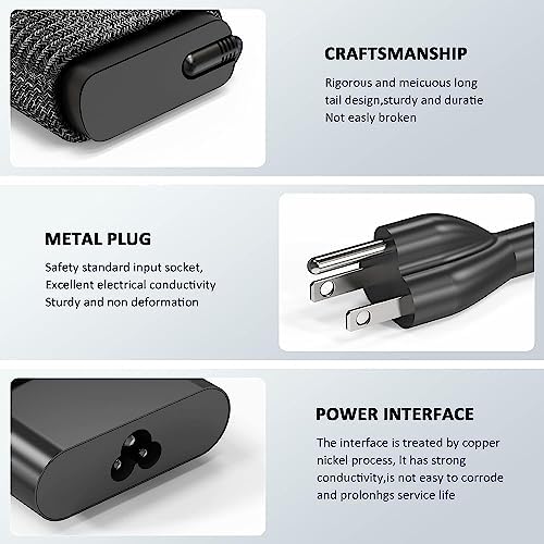 New Slim HP 65W USB C Laptop Charger Replacement for HP Spectre X360,Spectre,Elitebook x360,Elitebook,Chromebook,Elite x2,Envy,ProBook Travel Type C Power Cord Supply