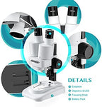 Aomekie® Microscope for Kids Students 20X 40X with 10Pcs Slides Insect Specimen Stereo Microscope for Kids with WF eyepieces LED Light Source Portable Stereoscope
