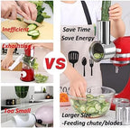 Large Stainless Steel Slicer Shredder Attachment for KitchenAid Mixers, Dishwasher Safe Salad Maker, Cheese Grater Accessories with 3 Blades & 1 Knob Thumb Screw