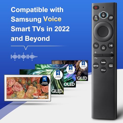 Voice for Samsung-Smart-TV-Remote-Control-Replacement, BN59-01385A Universal Remote Compatible for Samsung with Voice Function Frame Serif Crystal Solar UHD Neo QLED OLED 4K 8K TVs