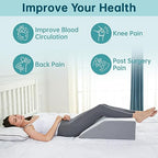 Loeysu Leg Elevation Wedge Pillow with Cooling Gel Memory Foam Top，Flat Top Bed Wedge Pillow for Leg and Back Support, Improving Blood Circulation, Alleviating Lower Limb and Back Pain