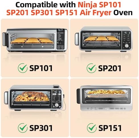 Air Fryer Accessories for Ninja Foodi SP101 Air Fryer Oven, 4pcs Black Liners and 1pack Replacement Crumb tray Pan for Ninja Digital Air Fry Countertop Oven