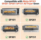 Air Fryer Accessories for Ninja Foodi SP101 Air Fryer Oven, 4pcs Black Liners and 1pack Replacement Crumb tray Pan for Ninja Digital Air Fry Countertop Oven
