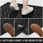 Yimobra Durable Front Door Mats, Heavy Duty Water Absorbent Mud Resistant Easy Clean Entry Outdoor Indoor Rugs,Non Slip Backing, Exterior Mats for Outside Patio Porch Farmhouse,36 x 24, Black
