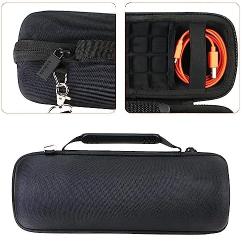 co2CREA Hard Travel Case Replacement for JBL Flip 6 FLIP 5 Waterproof Portable Bluetooth Speaker (Black Case + Inside Black)