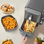 YQL YQL Silicone Air Fryer Liners for Ninja SL401 Double Stack 2 Basket Air Fryer, Ninja DoubleStack XL Air Fryer Accessories Reusable Rectangle Air Fryer Liners(Grey)
