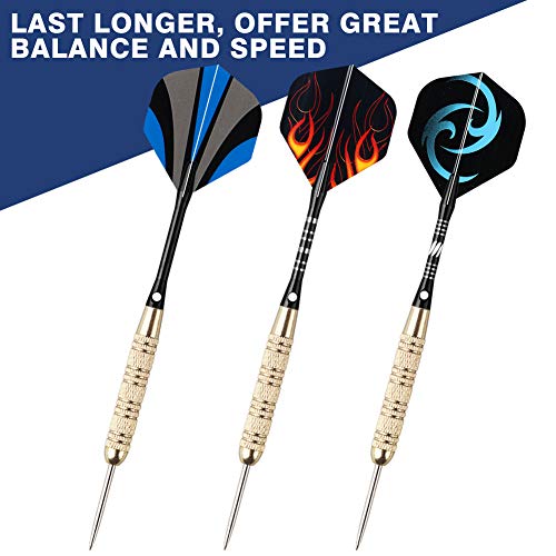 CAVALIERSDARTS Tezoro Standard Dart Flights sets 30 sets 90 pcs Durable Replacement Dart Accessories Parts Supplies, Rich Variety of Designs Tail Wing