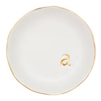 COLLECTIVE HOME - Ceramic Jewelry Tray, Decorative Trinket Dish for Rings Earrings Necklaces Bracelet Watch Keys, Birthday Mother's Day for Women, 4.75", White Surface (A)