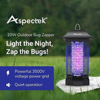 ASPECTEK Electric Bug Zapper Outdoor,Powerful Mosquito Zapper 20W, Insect Fly Zapper Indoor, UV Light Fly Killer for Home Patio Backyard Camping, Waterproof, Up to 1000sq. FT Coverage(Square)