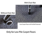 HOMEK Office Chair Mat for Low Pile Carpet, 48” x 36” Transparent Office Desk Chair Mat for Carpeted Floors, Studded Carpet Floors Protector Mat for Home & Offices