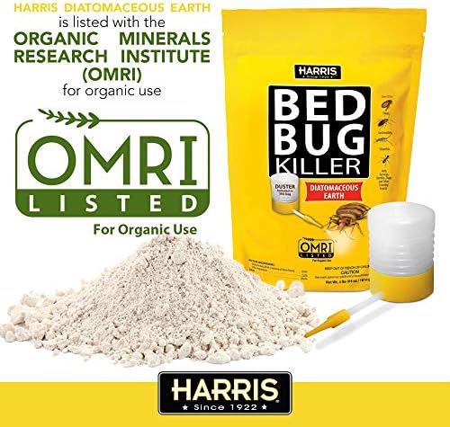 Harris Bed Bug Killer, Diatomaceous Earth (4lb with Duster Included Inside The Bag)