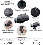 PENTAX Monocular VM 6x21 WP Easy to use with just one hand.Universal design that is ergonomically easy to operate. Bright and clear view with high contrast and excellent optical performance.Waterproof