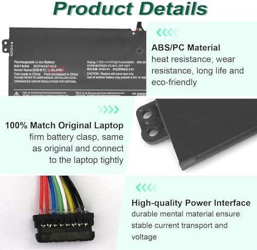 DMKAOLLK L16M4PB1 L16C4PB1 L16L4PB1 Battery Replacement for Lenovo Yoga 720 13 720-13IKB 720-131KB, Yoga 730-13IKB 730-131KB,Yoga 730 730-13IWL 730-131WL 5B10M52738 2ICP4/43/110-2 48Wh