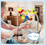 Baby Crib Hanging Rattles Toys - Infant Baby Worm Crib Bed Around Rattle Bell Cartoon Insect Spiral Hanging Toy with Ringing Bell for Infants Bed Stroller Car Seat Bar for Babies Boys and Girls
