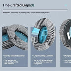 Cooling-Gel QuietComfort 35 / QC35 ii Fabric Replacement Ear Pads for Bose Headphones, Compatible with Bose QC45 QC25 QC2 QC15/ Around-Ear 2 AE2i AE2w/ SoundTrue & SoundLink Series, Blue