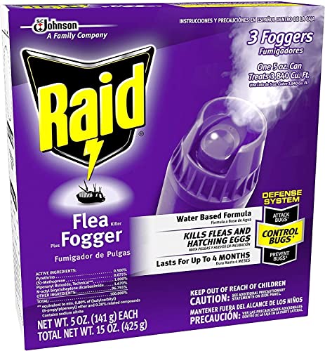 Raid Flea Flogger Plus Killer, Kills Fleas and Hatching Eggs 3 Count (Pack of 4)