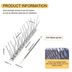 OFFO Bird Spikes with Stainless Steel Base, Durable Bird Repellent Arrow Pigeon Fence Kit for Deterring Small Bird, Crows and Woodpeckers, Covers 10.2 Feet(3.1m)