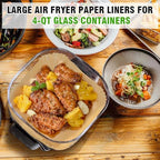 YQL 200PCS Air Fryer Disposable Paper Liners for Ninja Crispi FN101, 100pcs for 4-QT & 100pcs for 6-Cups Containers, Non-Stick, Oil-Proof Air Fryer Accessories, Unbleached Parchment Paper