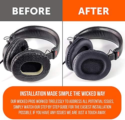 WC Wicked Cushions MDR-7506 Replacement Ear Pads - Comfortable Leather & Luxury Memory Foam | Durable & Fit MDR-7506, MDR-V6, MDR-CD900ST - Perforated Pu Leather
