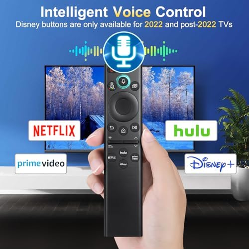 Voice for Samsung-Smart-TV-Remote-Control-Replacement, BN59-01385A Universal Remote Compatible for Samsung with Voice Function Frame Serif Crystal Solar UHD Neo QLED OLED 4K 8K TVs