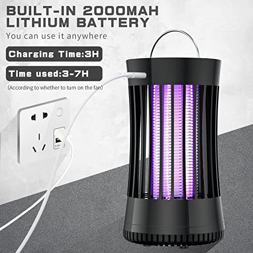 AICase Portable USB Electronic Rechargeable Mosquito Killer Lamp/Bug Zapper for Summer Trip,Outdoor Camping,Patio,Home and Garden,Mosquito Trap Indoor,Moth Trap/Bug Killer/Mosquito Killer Light(Black)