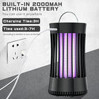 AICase Portable USB Electronic Rechargeable Mosquito Killer Lamp/Bug Zapper for Summer Trip,Outdoor Camping,Patio,Home and Garden,Mosquito Trap Indoor,Moth Trap/Bug Killer/Mosquito Killer Light(Black)
