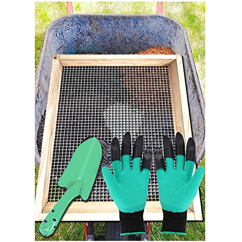Soil Sifter, Dirt Sifter for Gardening, Compost Sifter, Garden Sieve, Light Wood Sifter for Rocks, Screen Sifter Top Soil/Peat Moss/Worm/Leaves/Loam Soil/Sand,Great Garden Tool for Plants & Vegetables