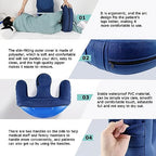 YHK Insufflation Turning Device, Polyester Prevent Muscle Atrophy Elderly with Removable Straps U-Shaped Multifunctional Turning Pillow, Bedridden Nursing Supplies for The Elderly（Dark Blue ）