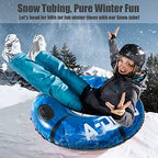 Snow Tube - Super Big 47 Inch Inflatable Snow Sled - Heavy Duty Snow Tube Made by Thickening Material of 0.8mm - Leisure Winter Inflatable Snow Tube with Waterproof Carrying Bag Repair Kit Kids Adults