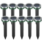 Mole Repellent Snake Repellent Ultrasonic Pest Repellers,Groundhog Stakes Solar Powered Animal Control, Rodent Repellent and Deterrent for Mole, Vole, Gopher for Lawn Garden & Yard,10 Pack