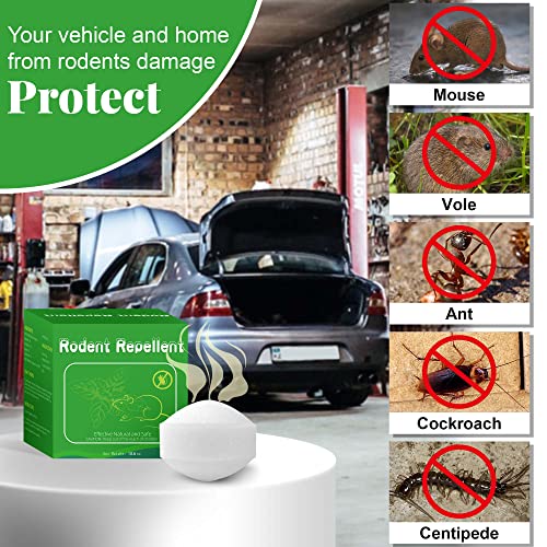 Natural Mouse Repellent, 12 Pack Rodent Repellent Balls Peppermint Oil to Repel Mice and Rats, for Car Engines Home Kitchen Yard Garage Indoor & Outdoor, Humans & Pet Safe
