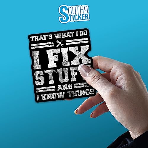 (3Pcs) That's What I Do I Fix Stuff and I Know Things Stickers Funny Saying Plumber Mechanic Technician 2" Vinyl Die-cut Sticker for Hard Hat Water Bottle Laptop Helmet Decoration Stuff Gifts 2 Inches