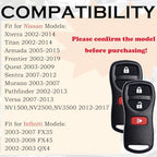 Keyless Entry Remote Control Key Fob Replacement Fits for Nissan Xterra Titan Armada Frontier 2002-2019 Quest Sentra Murano Pathfinder Versa Infiniti FX35 FX45 QX4 KBRASTU15 CWTWB1U733