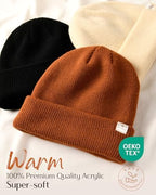 YANIBEST Beanie Hat for Women Men Satin Lined Beanie Hats Winter Hat Womens Cuffed Beanies Knit Skull Cap Warm Ski Hat Unisex