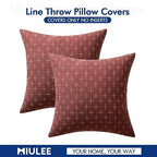 MIULEE Pack of 2 Christmas Decorative Burlap Linen Throw Pillow Covers Modern Farmhouse Pillowcase Rustic Woven Textured Cushion Cover for Sofa Couch Bed 18x18 Inch Wine Red
