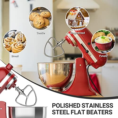 Stainless Steel Paddle Attachment for Kitchenaid Mixer, Replacement for Kitchenaid Paddle Attachment, Fit 4.5-5Qt Tilt-Head Stand Mixers, For Kitchen Aid Paddle by Innomoon