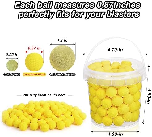 100 Rounds Refill Balls Ammo Compatible with Nerf Rival Gun, TiopLior Foam Bullet Ball Replacement Refill Pack Fit for Rival(HIR, High-Impact Rounds)