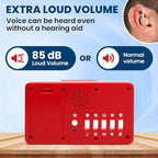 Talking Clock - Extra Loud Time and Date - for Elderly, Dementia, Hearing or Visually Impaired Seniors - Easy to Use Speaking Clock - Clear Neutral Male Voice