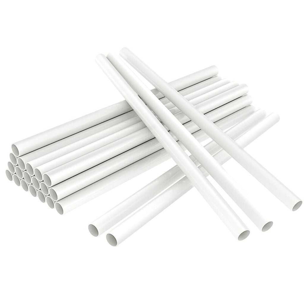White Plastic Cake Dowel Rods for Tiered Cake Construction and Stacking Supporting Cake Round Dowels Straws with 0.4 Inch Diameter (9.5 Inch)