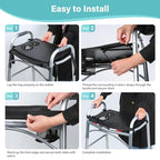 HOOMTREE Walker Tray for Folding Walker, Mobility Table Trays for Walkers for Seniors with Cup Holder,Walker Trays for Rolling Folding Walker,Walker Accessories for Elderly (Black Without Pockets)