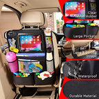 Helteko Backseat Car Organizer, Kick Mats Back Seat Protector with Touch Screen Tablet Holder, Back Seat Organizer for Kids with 9 Storage Pockets, Travel Accessories (2 Pack, Black)