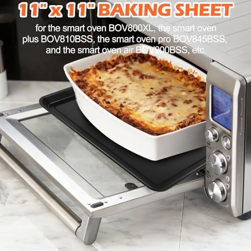 Toaster Oven Pans and Trays 11" × 11", Broiler Pan for Oven Nonstick Baking Tray for Toaster Oven Accessories, Replacement Compatible with Breville Smart Oven BOV800XL, BOV810BSS, BOV845BSS, BOV900BSS