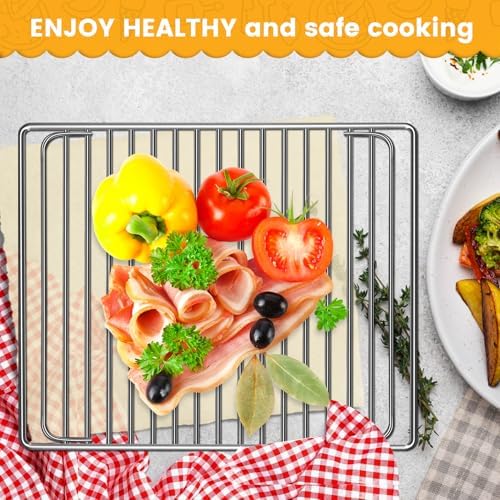 Smart Oven Rack for Breville Oven BOV845BSS, 14''×11.6'' Stainless Steel Air Fryer Accessories Replacement Parts Grill Rack Baking Tray，Dishwasher safe