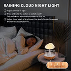 Weljoy Zen Raining Cloud Night Light Aromatherapy Essential Oil Diffuser Micro Humidifier Desk Fountain Bedside Sleeping Relaxing Mood Water Drop Sound (White)