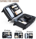 Veken 8 Set Packing Cubes for Travel, Suitcase Essentials Organizer Bags Set for Luggage, Road Trip Travel Accessories in 4 Sizes (Extra Large, Large, Medium, Small), Black