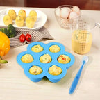 2 Pack Silicone Egg Bites Mold Accessories-Fits Instant Pot 5,6,8 qt Pressure Cooker Baby Food Freezer Tray with Lid, Pink/blue