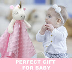 Pro Goleem Unicorn Loveys for Babies Soft Plush Pink Security Blanket for Girls Snuggle Toy Stuffed Animal Lovies for Babies Baby Girl Gifts for Newborn, Infant and Toddler, 16 Inch
