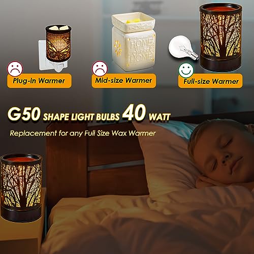 SerBion 40 Watt Light Bulbs E12 Candelabra Base 120Volt Round Light Bulb for Chandelier Table Lamp Wall Sconces Candle Lamp Wax Melter (Soft Warm White)