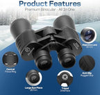 20x50 HD Binoculars for Adults High Powered Professional Waterproof, Precise Focus, Built to Last 20x50 High-Powered Optics with Essential Accessories Hunting Binoculars for Adults